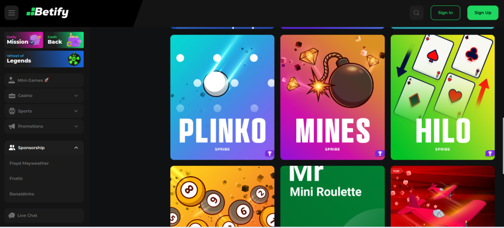 Betify Casino game